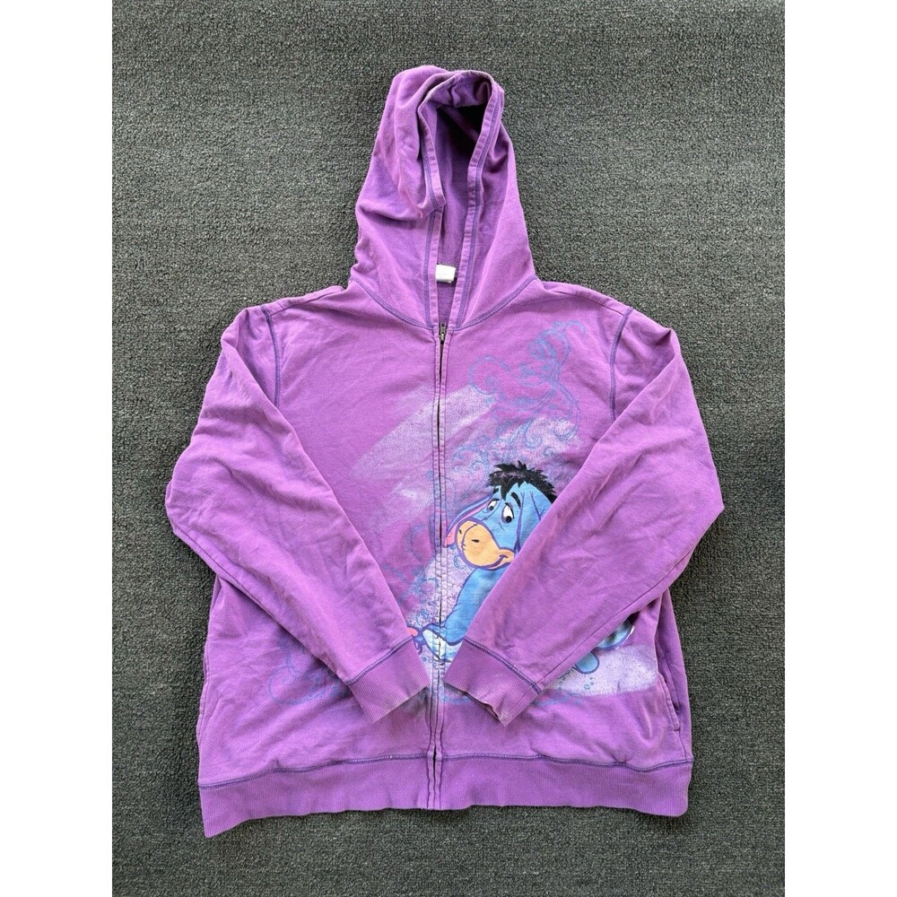 Disney Store Eeyore Purple Zip Up Hoodie Sweatshirt Jacket